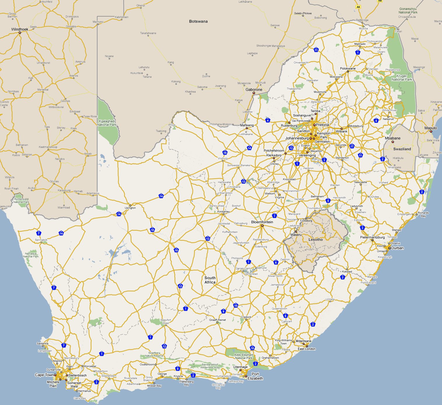 Street Maps South Africa